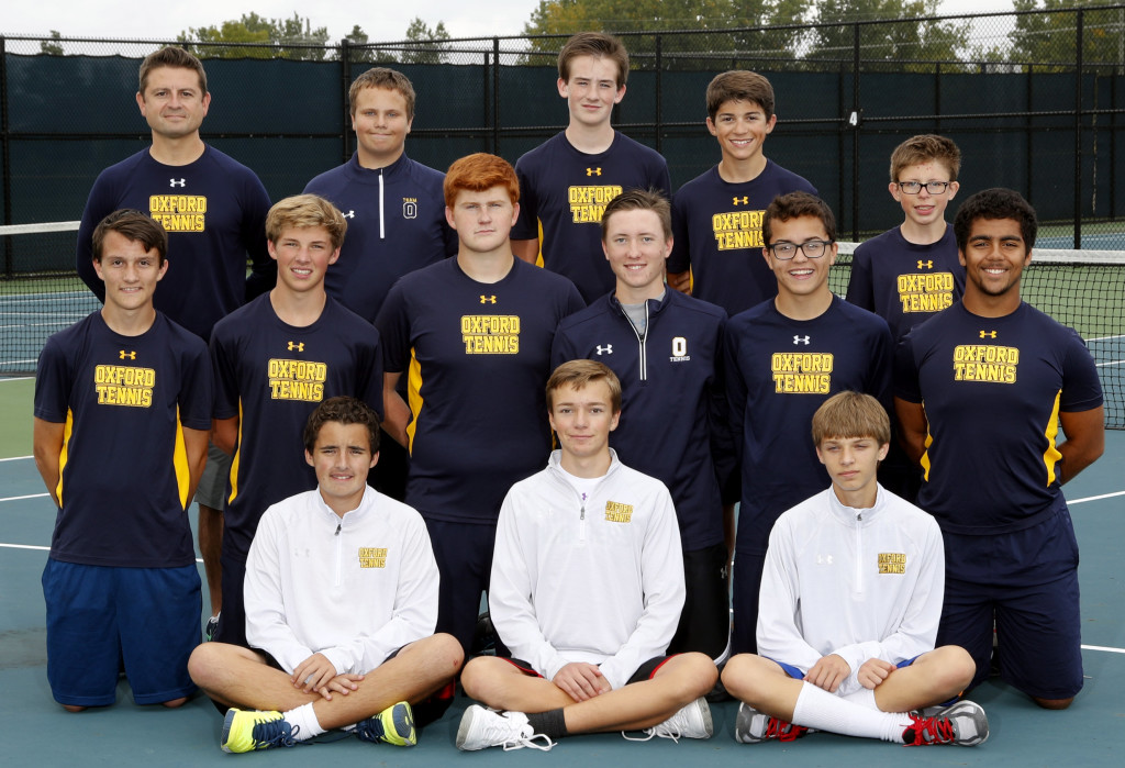 Front row (from left): Cameron Mumbrue, Andrew Wassal and Avery Lavender. Middle row (from left): Corey Schimmel, Jonathon Robb, Drew Galley, Connor Romine, Dane VonAllmen and Byron Schlickenmeyer. Back row (from left): Coach Ryan Ruzziconi, Tyler Dulinski, Trevor Wallace, Hayden Durant and Carson Terrian. Not pictured: Brock Heilig and Sean Kovach.