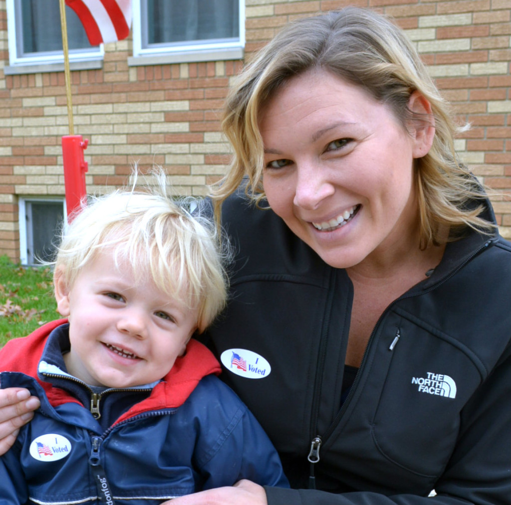 Voters went to the polls for the Nov. 8 general election to decide on candidates and proposals impacting the national, state and local levels. To find out how Oxford and Addison residents voted, visit our website www.oxfordleader.com. Pictured above: Oxford resident Corrina Hamilton and her son Wyatt, 2½, show off their “I voted” stickers outside the Precinct #3 polling site at Oxford Free Methodist Church. Photo by C.J. Carnacchio.