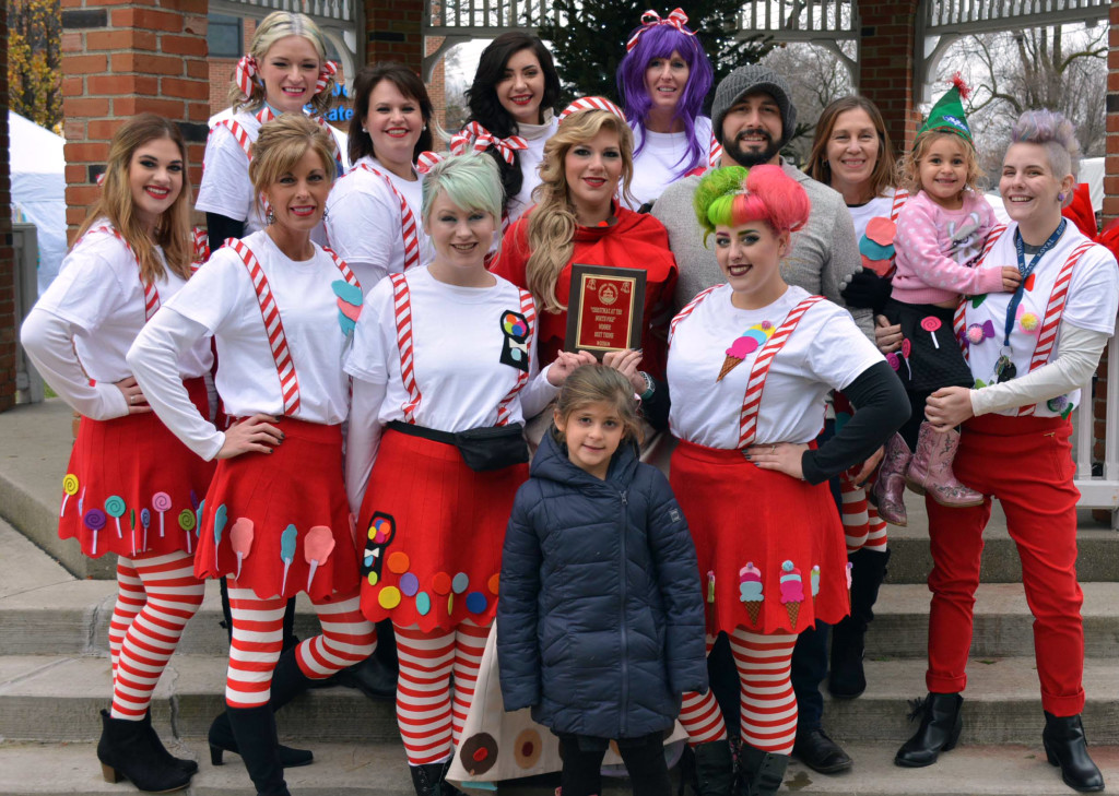 Congratulations to the crew from downtown Oxford’s Valor Salon (26 E. Burdick St.) for winning the “Best Theme” award in the Oxford Chamber of Commerce’s annual Christmas parade on Saturday, Dec. 3. Their theme was “Candy Land.” Front row: Jaxx McFarland. Second row (from left): Samantha Foster and Elisabeth Holland. Third row (from left): Sarina Biondo, Michelle Scavone, Amanda McFarland, Josh McFarland, Charlize McFarland and Jeanne Sigler. Fourth row (from left): Grace Breznau, Lacey Defauw, Kaleigh Cameron, Carrie Dill and Mary Domenico. Photo by C.J. Carnacchio.