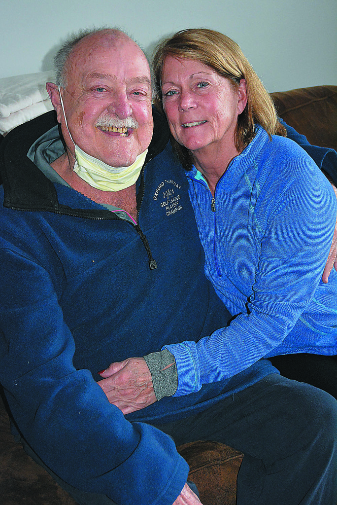 Oxford resident Kathy Hubbard (right) donated one of her kidneys to her husband Bob, who had been undergoing daily dialysis treatments since June.