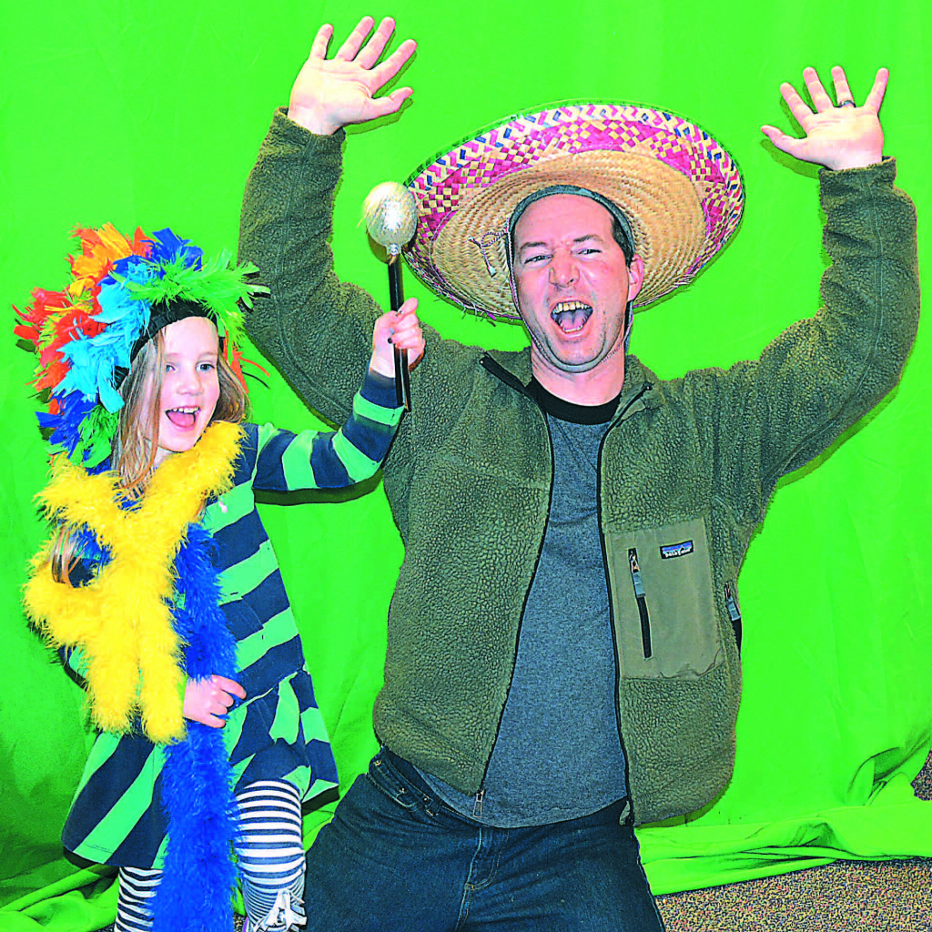 Nick Hueter and his daughter Mira, 4, had a great time dressing up and acting silly for some wacky photos.