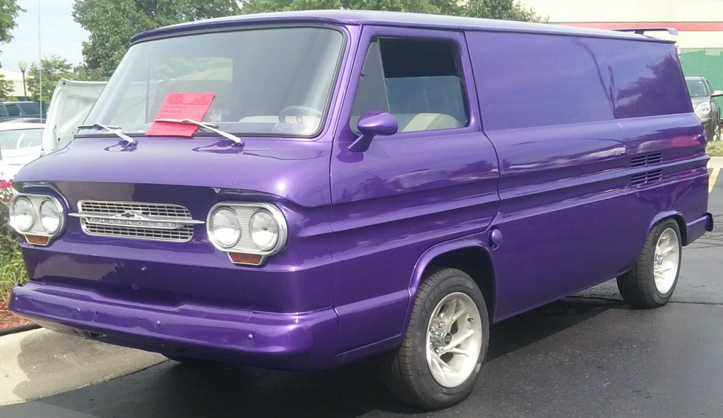 Kurt Graham’s 1963 Corvair Panel Van is painted plum purple with a dark purple and silver interior as a tribute to Led Zeppelin. Photo provided.