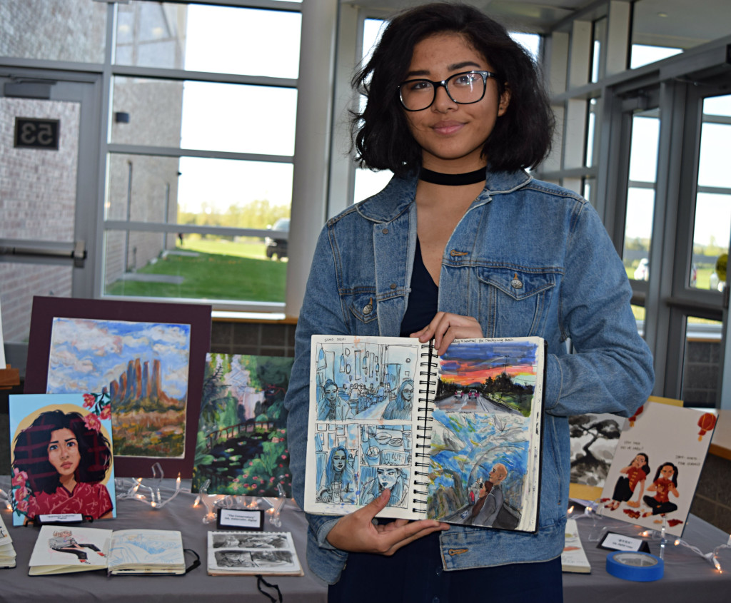 Senior Tia Gilles’ work gives a nod to her Chinese heritage.
