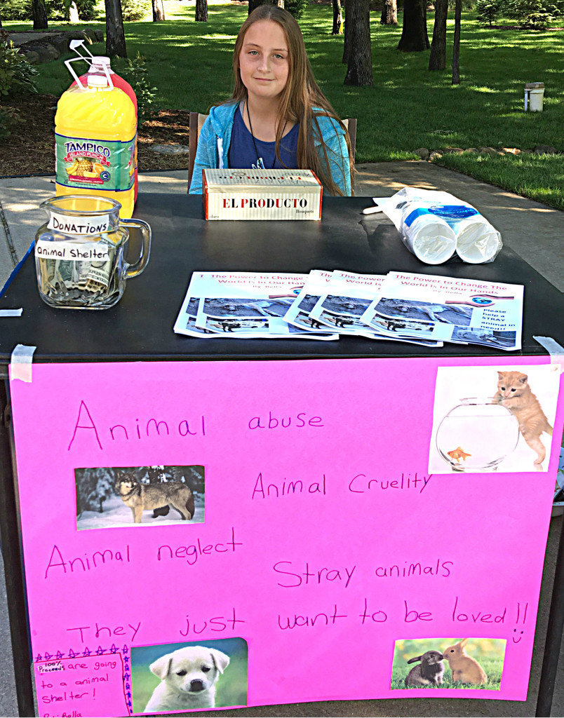 Bella Spezia, an Oxford Elementary fifth-grader, raised money to buy supplies for the K-9 Stray Rescue League.