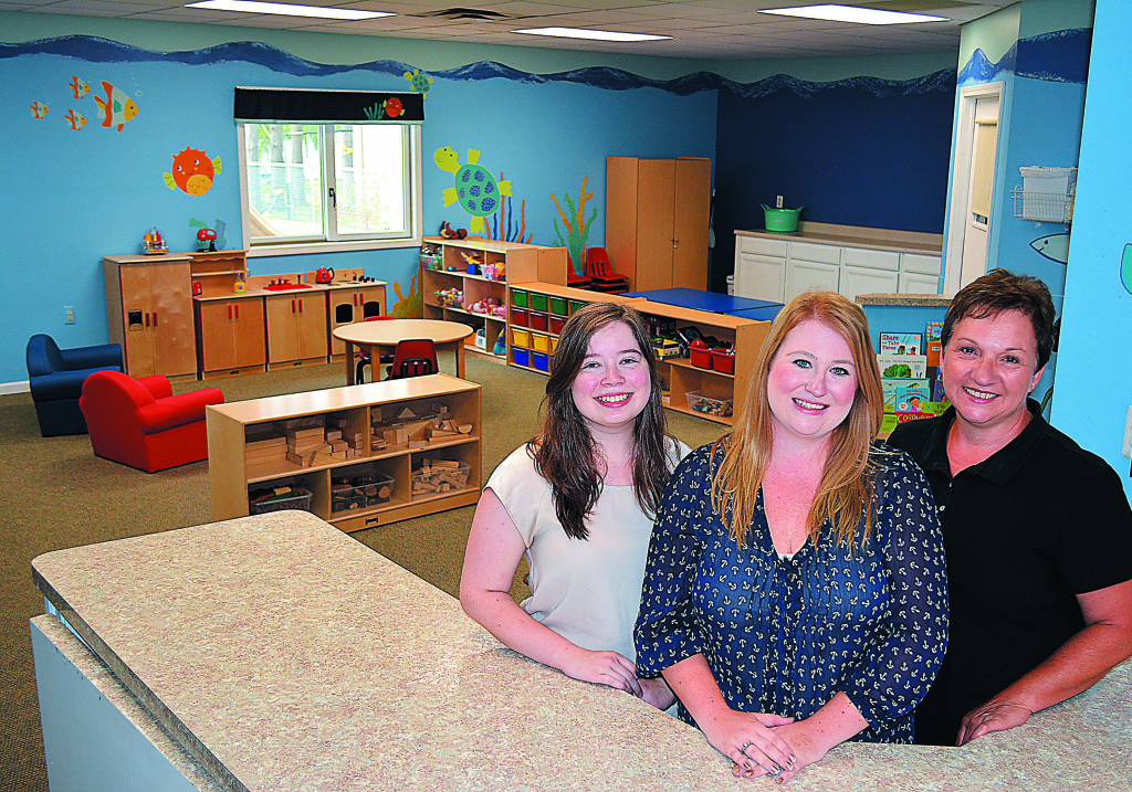 LakePoint Preschool Director Stevie Murphy (center) and teachers Jessica Kuykendall (left) and Denise Evanson. Photo by C.J. Carnacchio.
