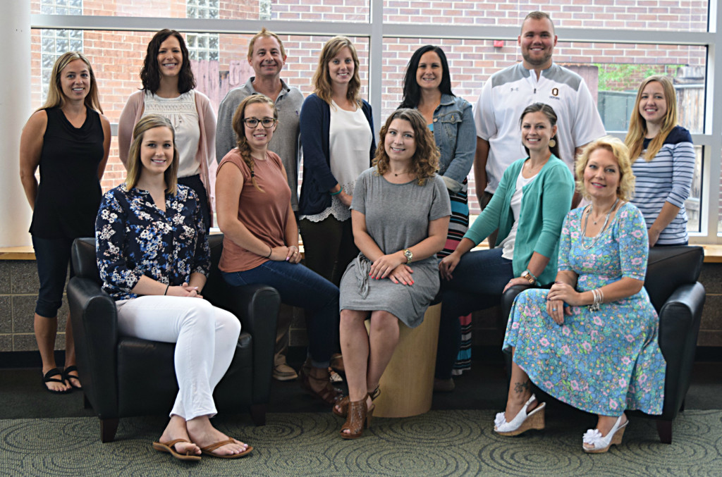 There are 15 new faces to be found in the halls of Oxford Schools. New teachers this year include (back row, from left) Krista Brown, Ashley Finkley, Octi Mezin, Carleen Quint, Anne Oliver, Brad Schmaltz and Katelyn Webb. Shown in front are (from left) Janelle Lie, Rachel Pollack, Leslee Klein, Katy Koivunen and Paula Hartwig. Photo by Elise Shire.