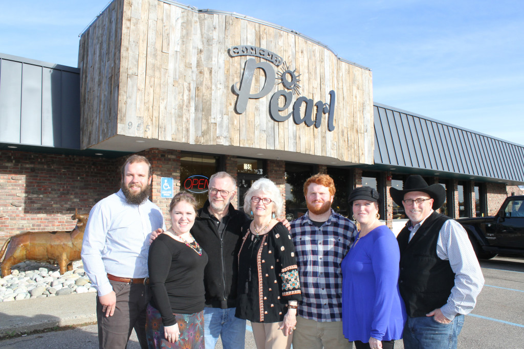 Meet the family that owns and operates Concho Pearl – (from left) Nolan Dunlap, Danika Dunlap, Michael Spake, Mary Laughlin, Kelby Spake, Lee Ann and John Young.