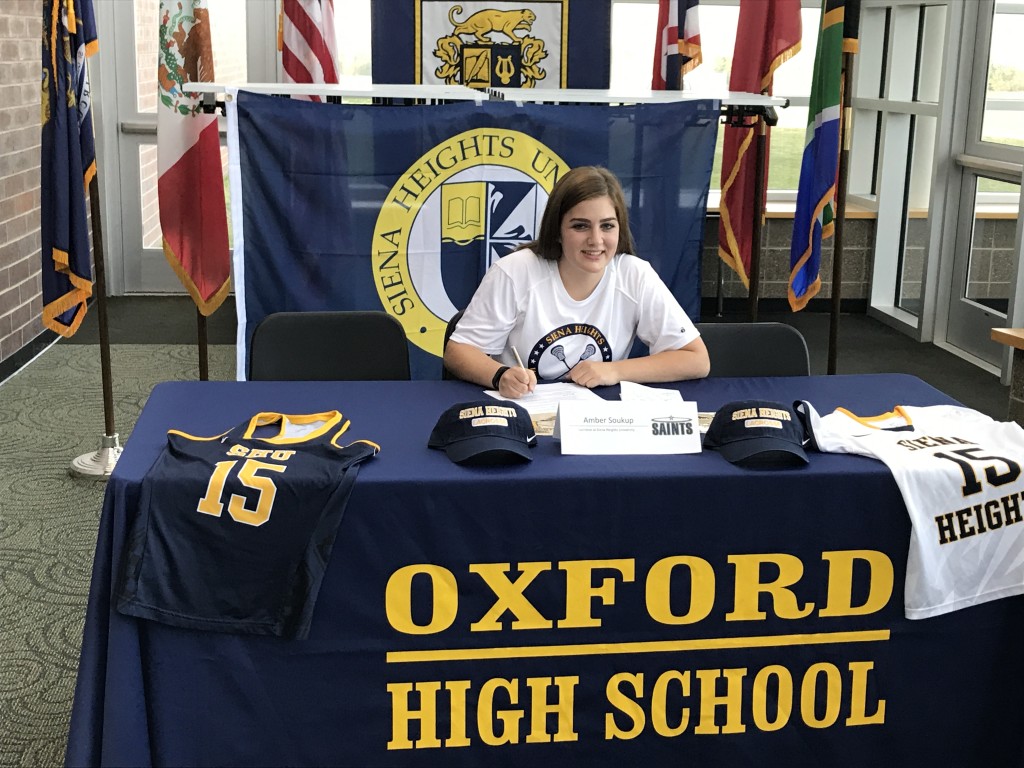 OHS senior Amber Soukup will continue playing lacrosse for Siena Heights University. Photo provided.