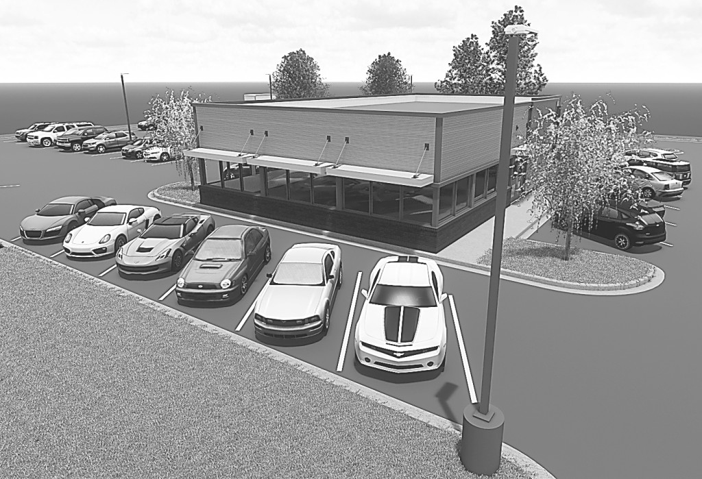 The architect’s rendering of what the new Clean Cars dealership will look like at 583 S. Lapeer Rd.
