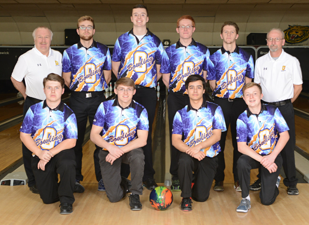 The OHS boys varsity bowling team has been dominating the competition this season. Shown in back are (left to right) Head Coach JR Lafnear, Captain Luke Meyer, Luke Acton, Captain Tanner Cartner, James Albert Asst. Coach Steve Burgess. In the front (left to right) are Dean Petersen, Christian Cartner, Jimmy Dehmel, Zach Barrows. Photo provided.