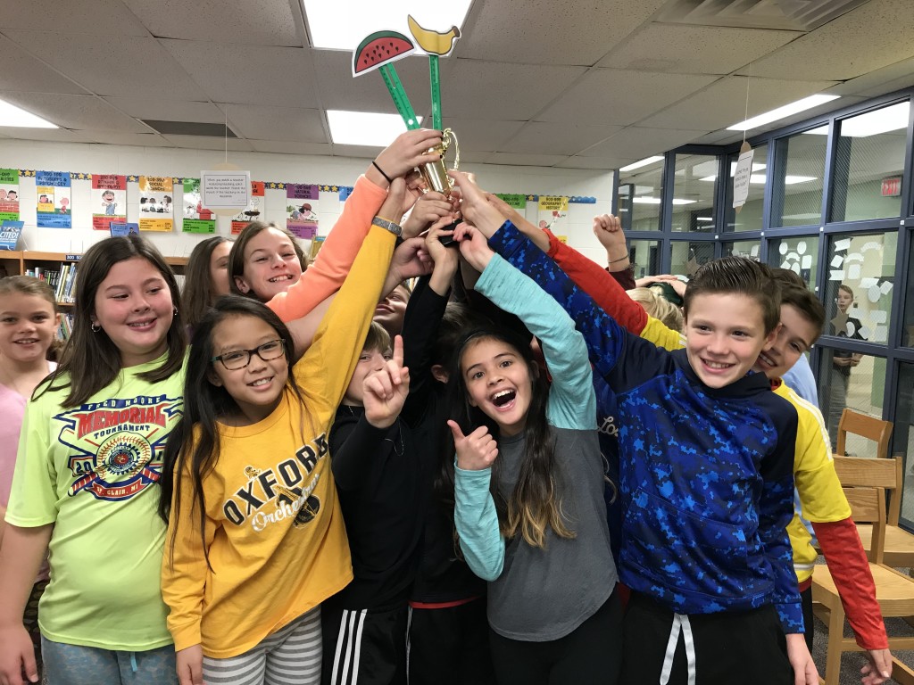 Some lucky students at Clear Lake Elementary got a crash course in financial literacy. Among them were fifth-graders Emily Spivey, Isabella Hurst, Jenna Duong, Brenna Tonkovich, Archer Anderson, Dana Lee, Liam O’Neill and Cole Hudson. Photo provided.