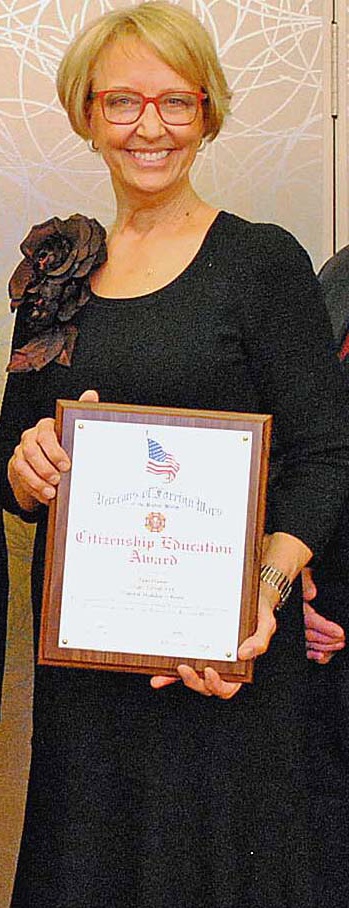 OMS Choir Director Jan Flynn received a Teacher of the Year award from North Oakland Veterans of Foreign Wars Post 334. Photo provided.