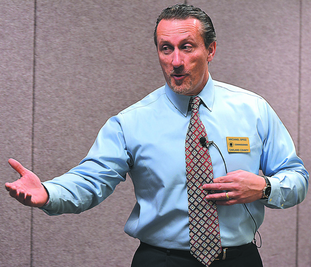 Oakland County Commissioner Mike Spisz gave a presentation on human trafficking at the March 8 meeting of the Michigan Abolitionist Project’s Lake Orion-Oxford Community Group. Photo by CJC.