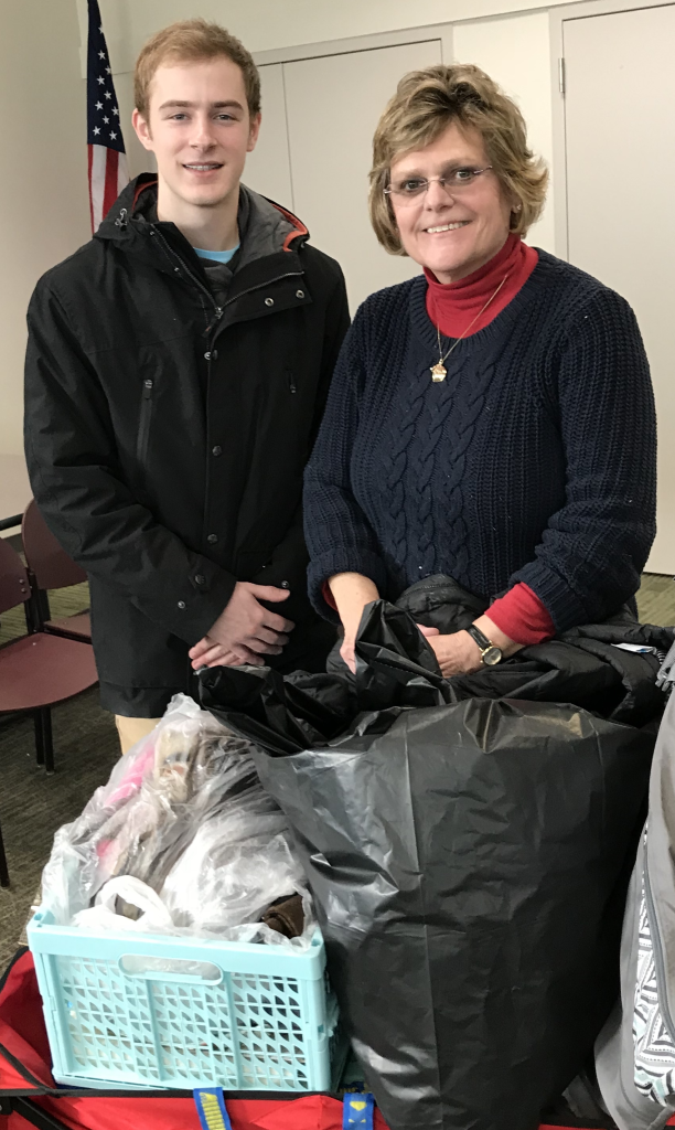 Braun Mayette (left), a fifth-year Oxford Schools Early College student, is hosting a fund-raiser for Miracle Quilts, founded by Addison Township resident Carol Carroll in 2009, at the Buffalo Wild Wings (770 N. Lapeer Rd.) in Orion Township on Saturday, March 19. Photo by Elise Shire.