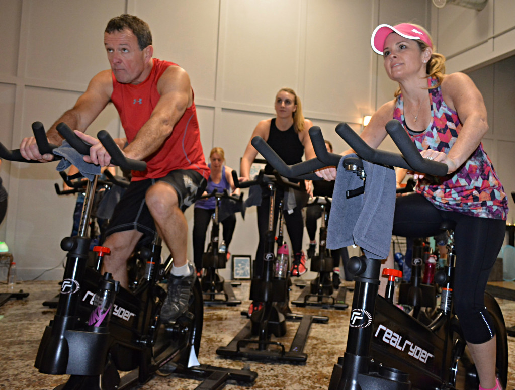 Folks gathered at Joy Studios in Oxford Sunday morning to sweat and raise money for KIDSgala.  Photo by C.J. Carnacchio.