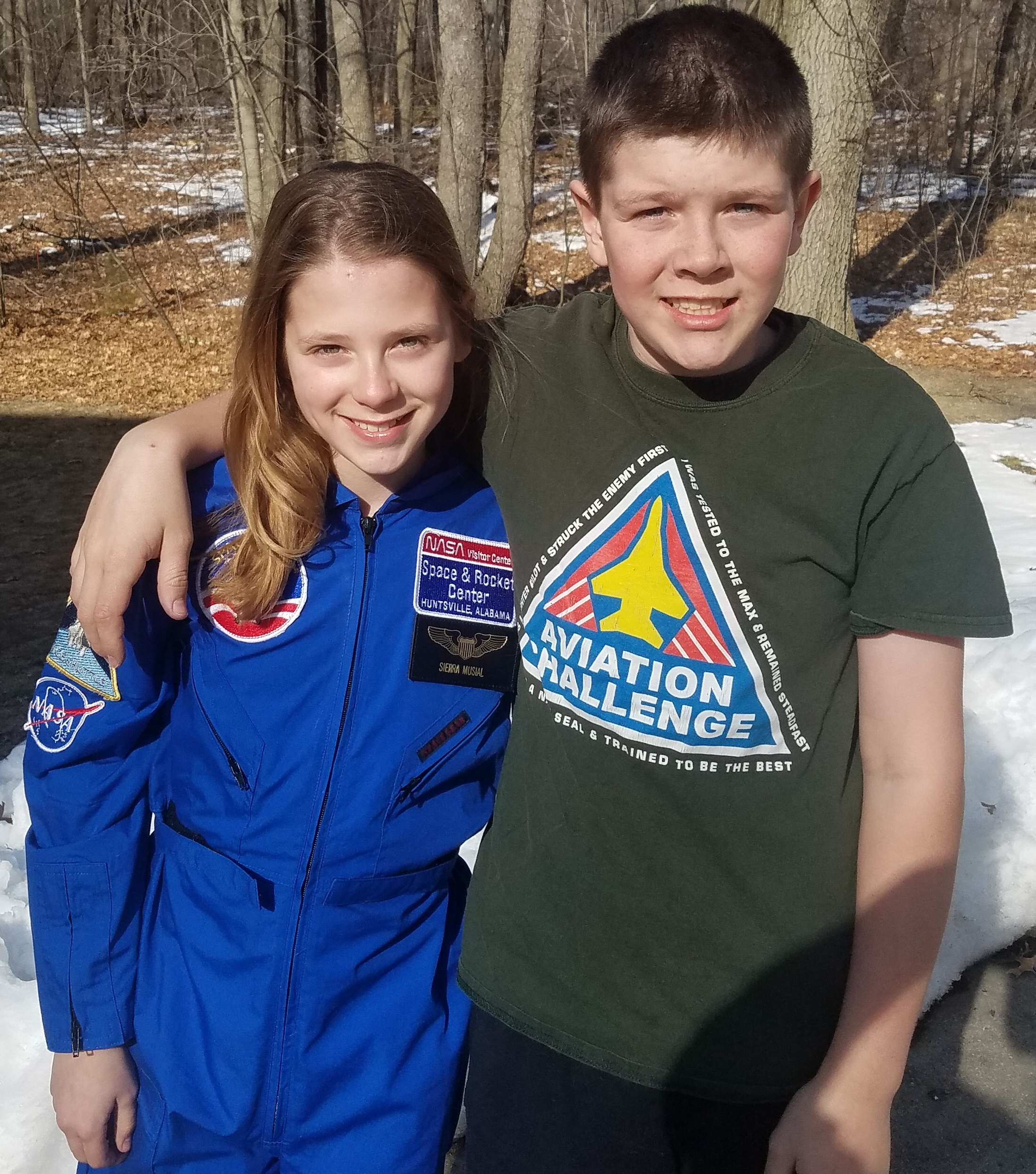 Leonard fifth-graders and siblings Sierra (left) and Cody Musial earned scholarships to attend Space Camp in Alabama.