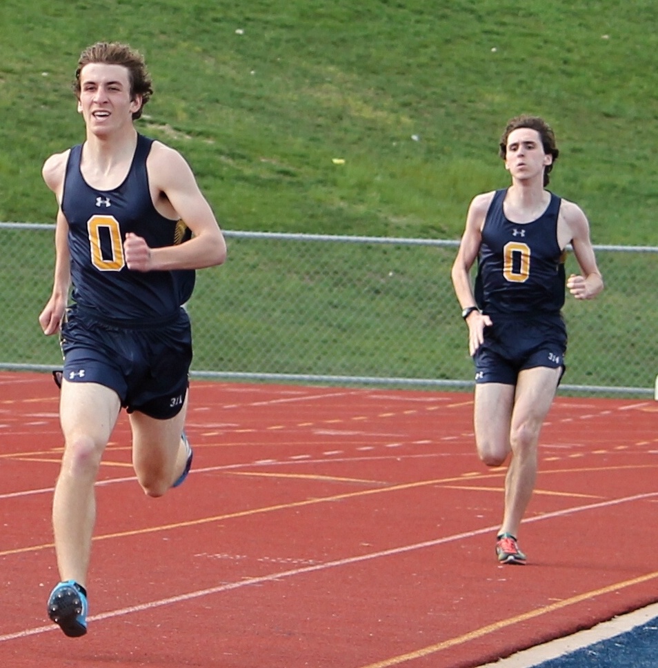 Wildcats Dominic Bruce and Zachariah Smith run the 800m. Photo by Heather Smith.