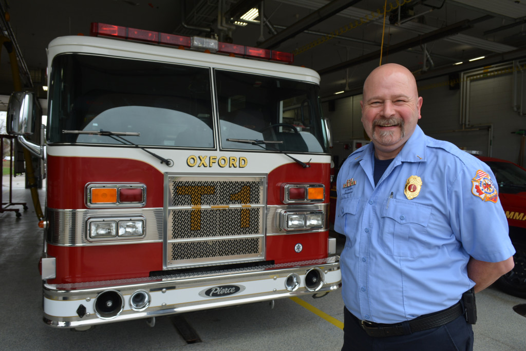 After 33 years with the Oxford Fire Department, Lt. Brad Horton, a 1981 Oxford High School graduate, is retiring. Photo by C.J. Carnacchio.
