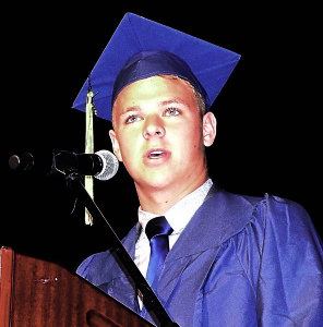 OHS senior Rick Galbraith served as Master of Ceremonies. Photo by  Elise Shire.