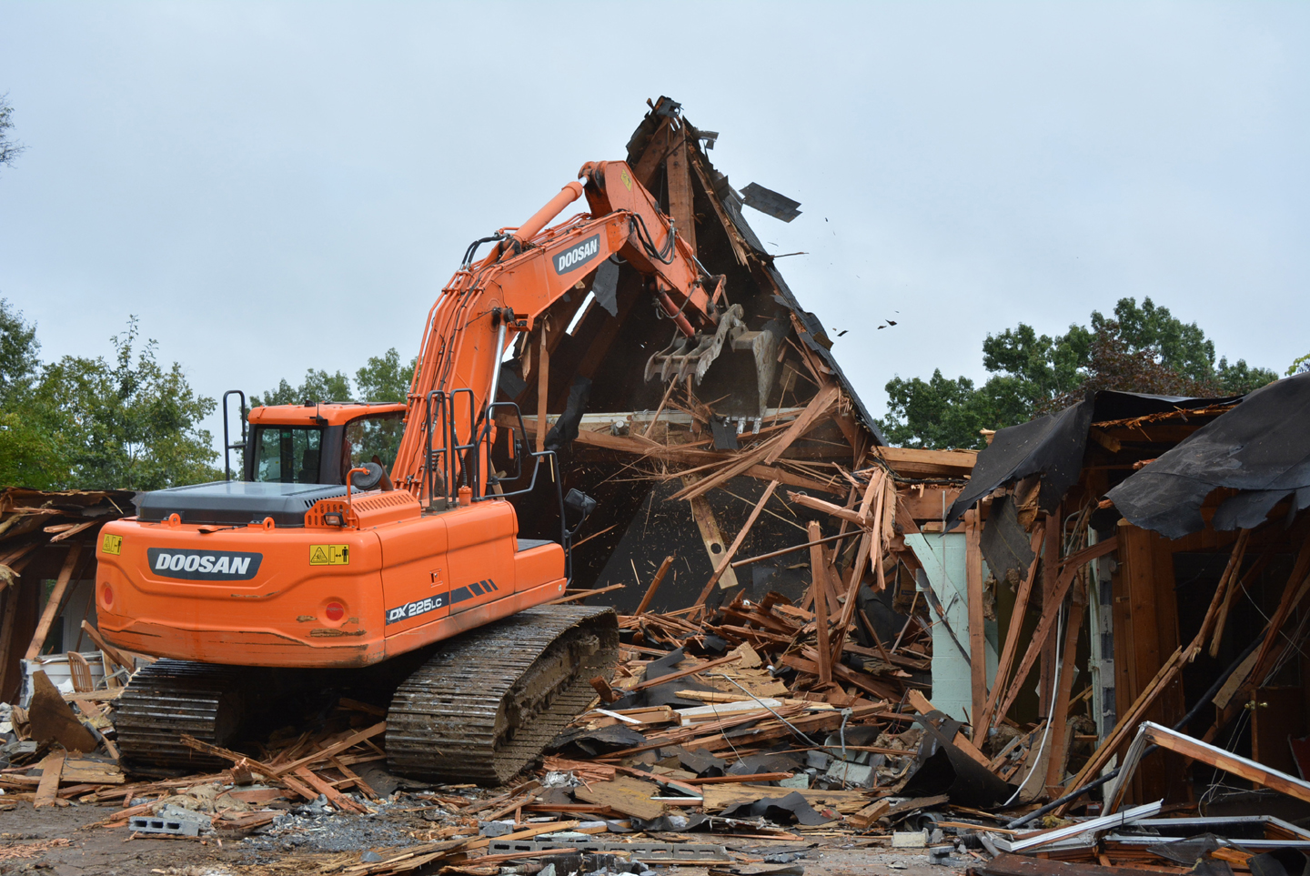 The former church at 985 N. Lapeer Rd. on the Oxford-Orion border was demolished last week. Photo by C.J. Carnacchio.