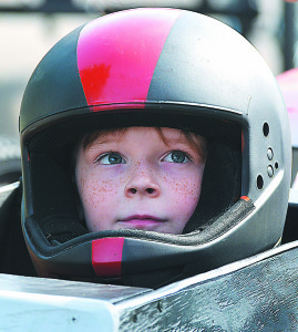 Emery Jones, a fourth-grader at Leonard Elementary, is fresh-faced and ready to race. Photo by C.J. Carnacchio.