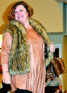 Paula Foster is looking hip and warm in this fur vest from The Boulevard Boutique. Photo by C.J. Carnacchio.
