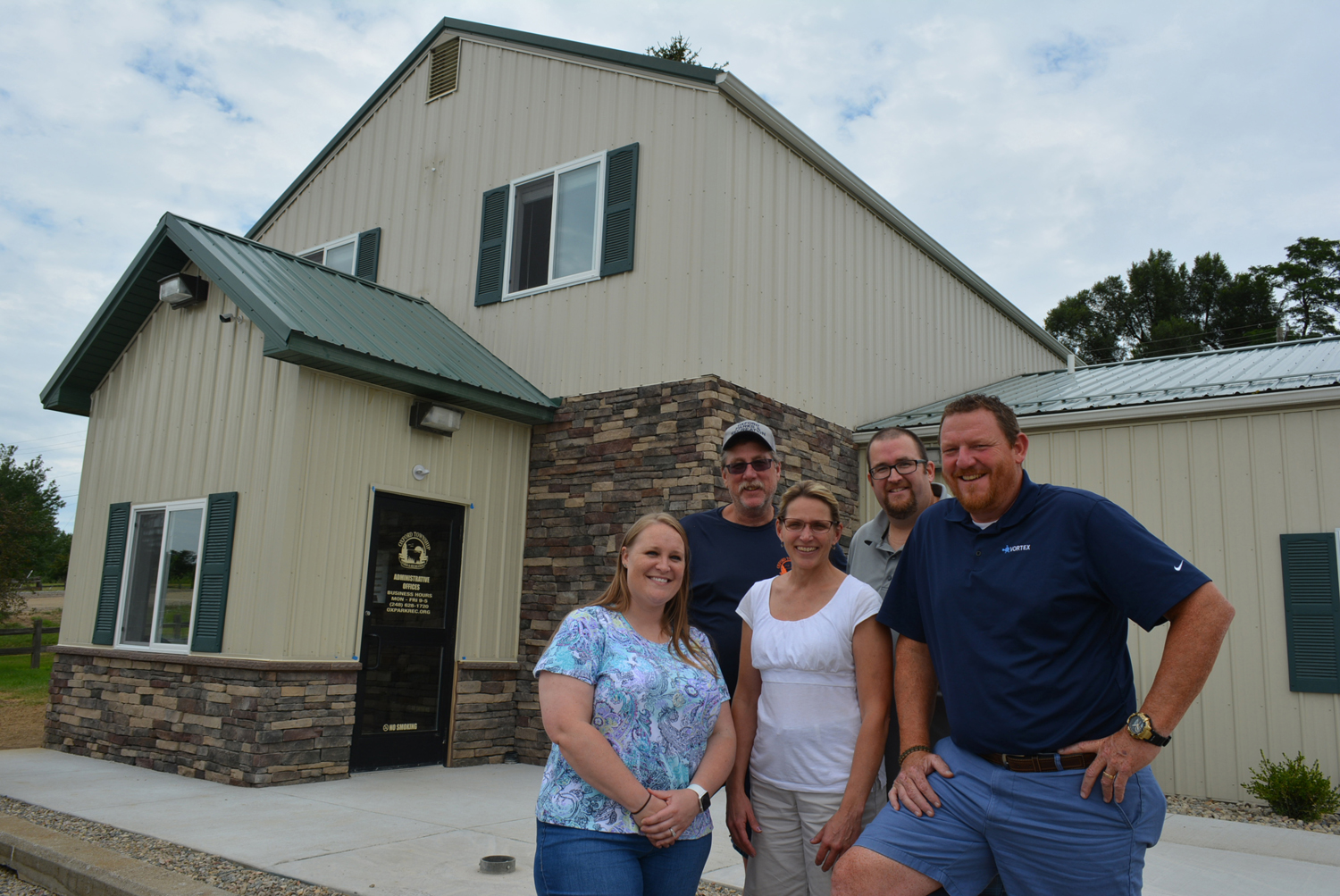 The staff of the Oxford Twp. Parks and Recreation Dept.  includes (from left) Lauren Smith, Jeff Kinasz, Dawn Medici, Dan Sullivan and Director Ron Davis. Photo by C.J. Carnacchio.