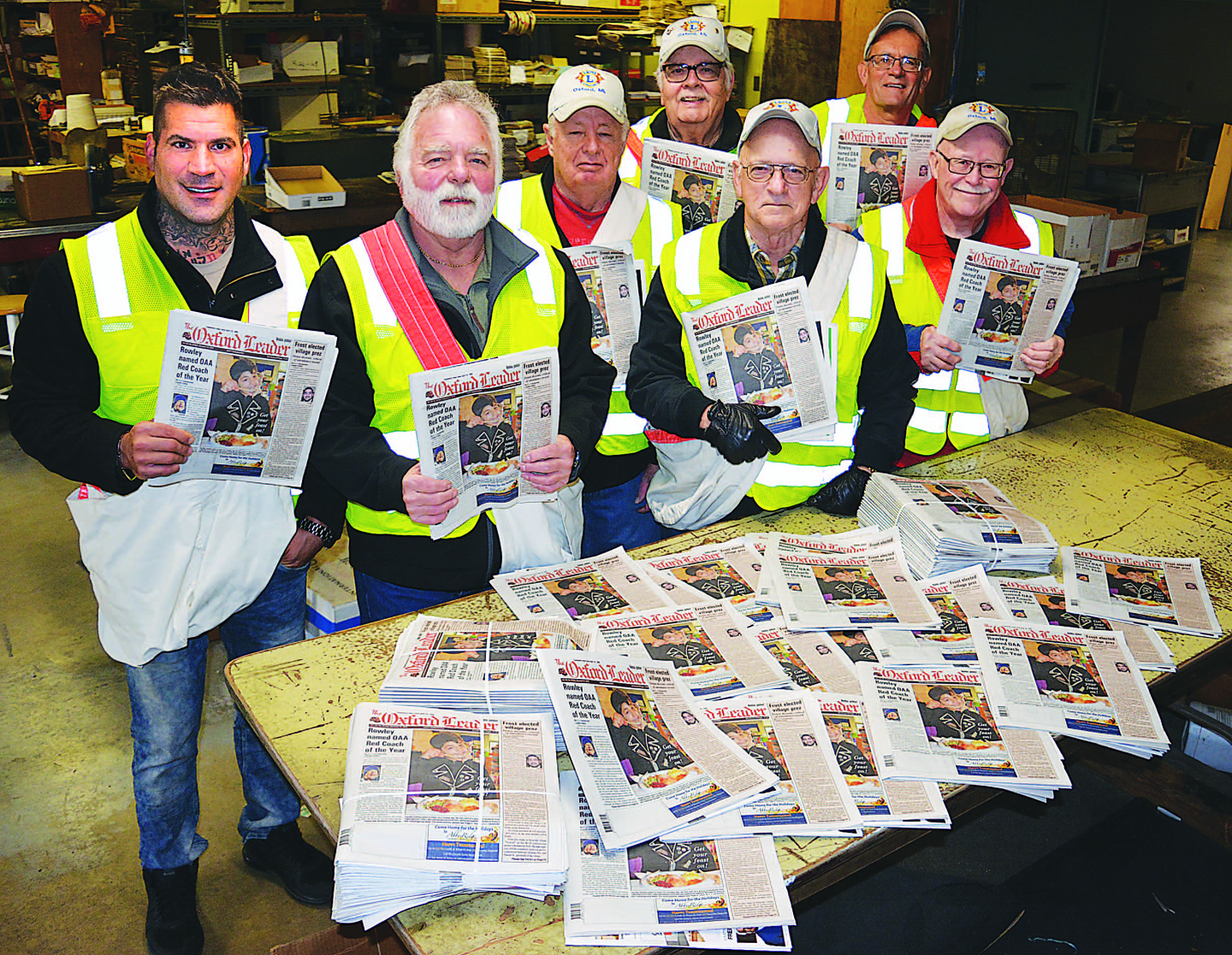 Members of the Oxford Lions Club will be on the street from Thursday, Nov. 29 to Saturday, Dec. 1 selling Goodfellow newspapers to raise money to fill Christmas baskets with food, clothes and toys for local folks in need. Photo by C.J. Carnacchio.