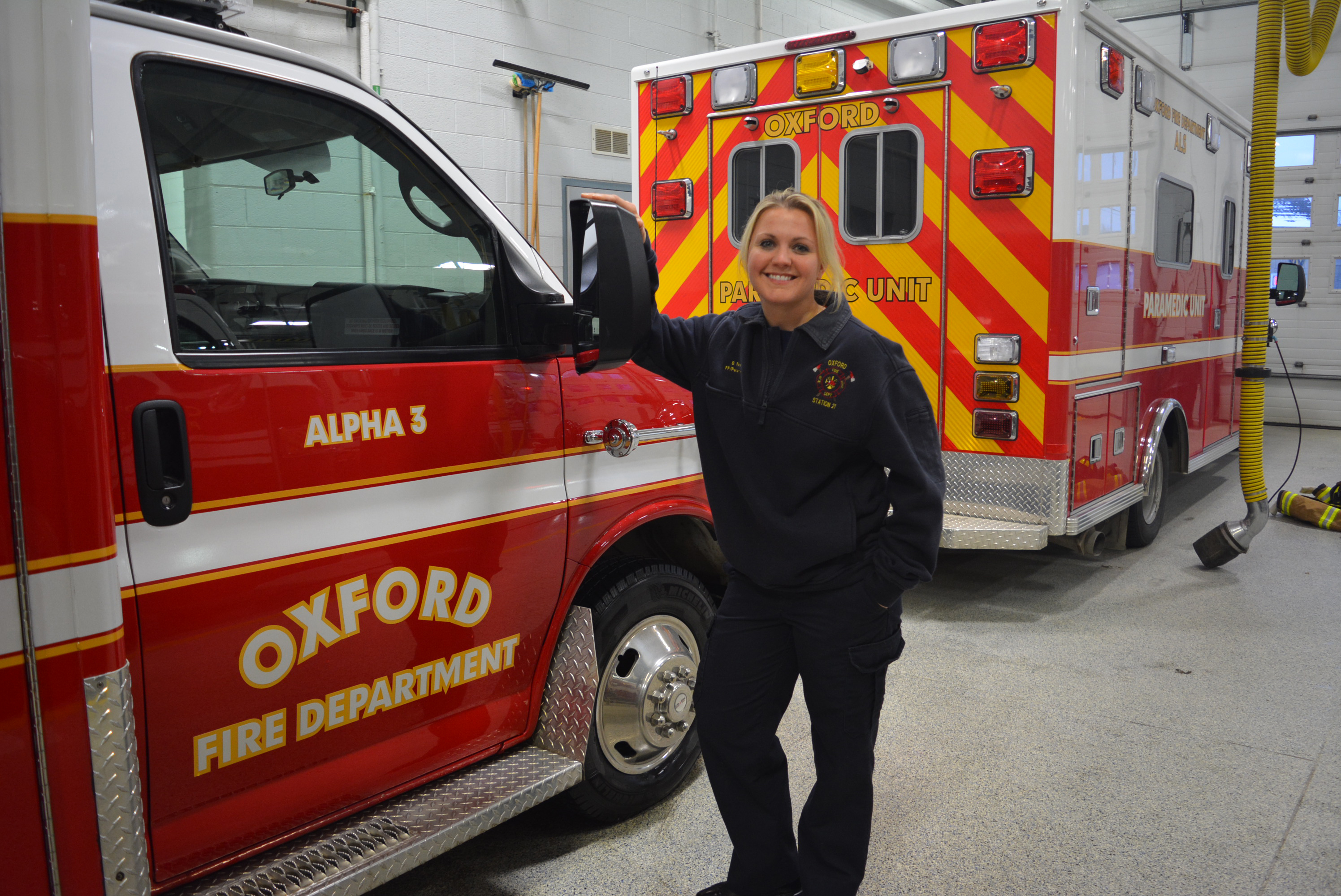 Oxford Firefighter/Paramedic Sarah Racer, who’s been with the department since 2007, was promoted to lieutenant EMS coordinator. Photo by C.J. Carnacchio.