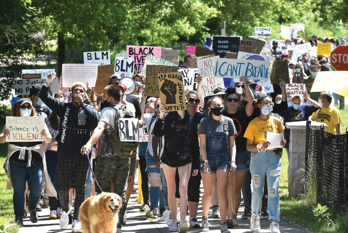 BLM protesters march through Oxford