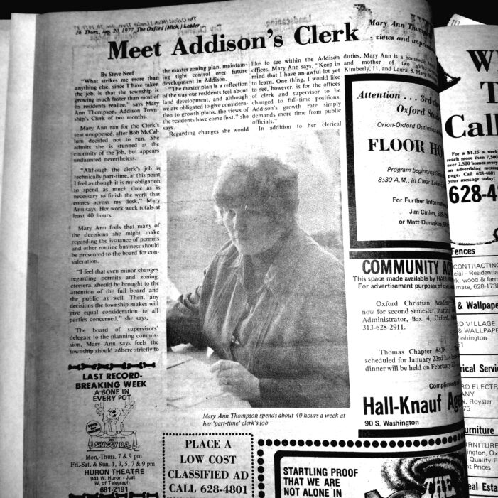 Longtime Addison Township Clerk passes