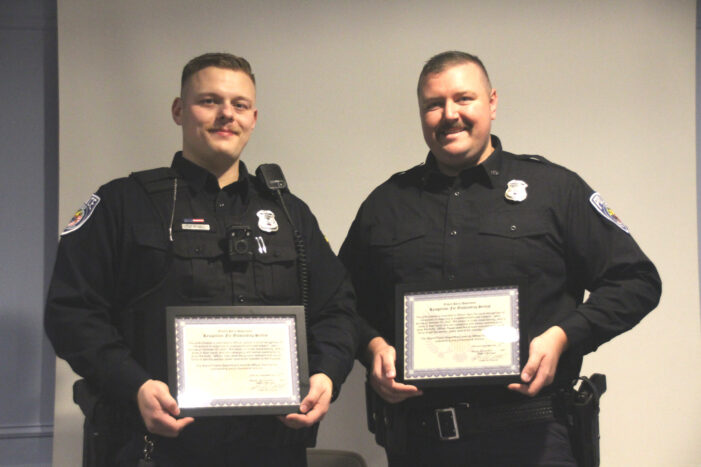 Police officers honored at council meeting