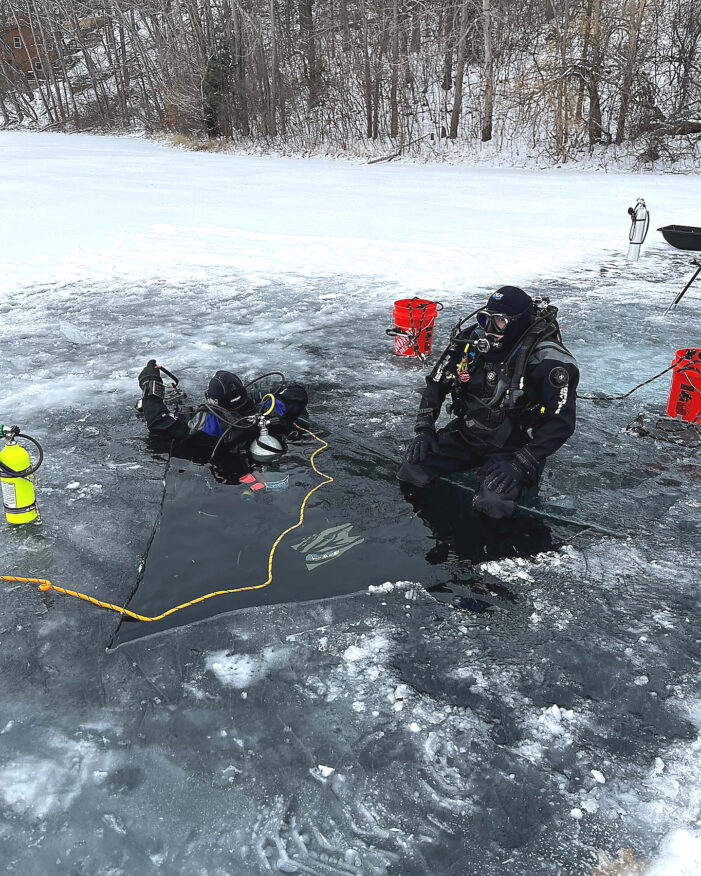 Ice diving at Stony Lake