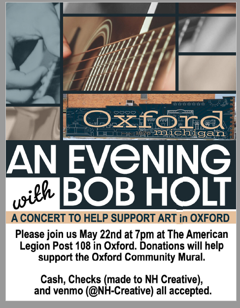 An evening with Bob Holt fundraiser for Art in Oxford!