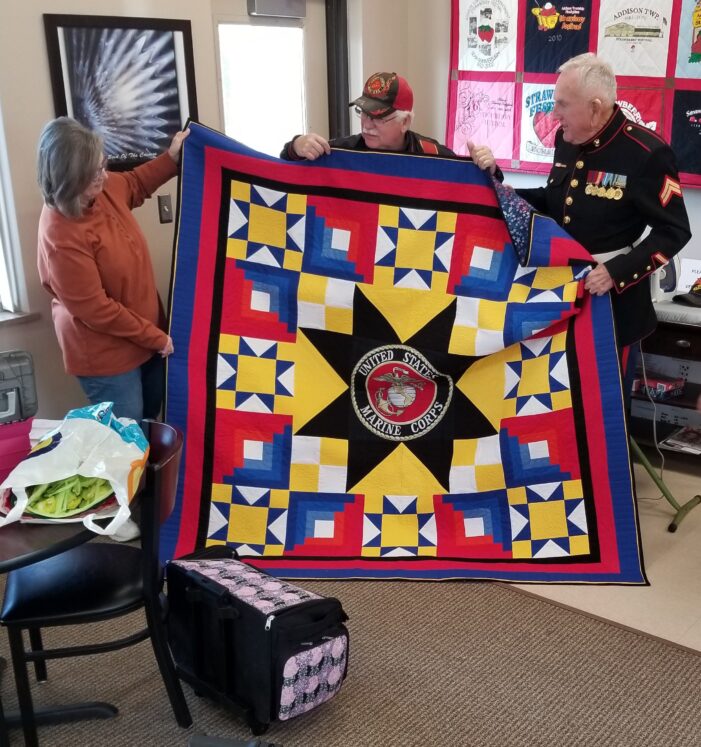 Recognized with a ‘Quilt of Valor’