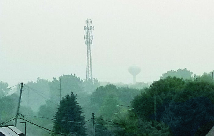 Foggy/smoky day in old Oxford town