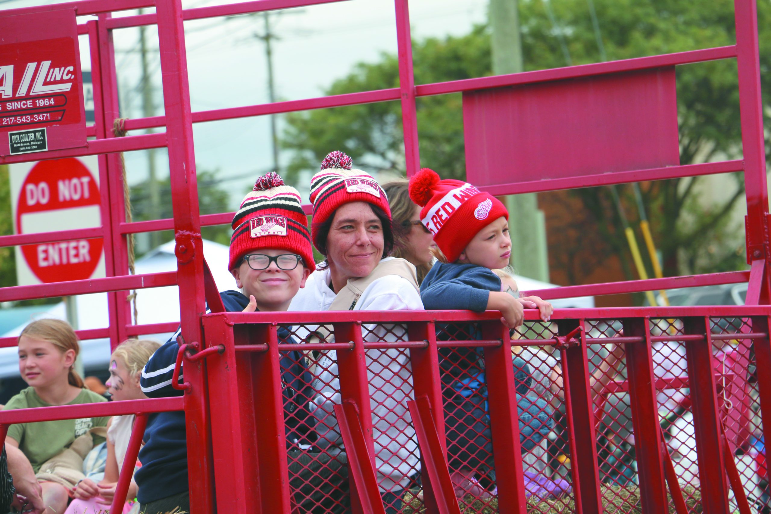 Ryland, Amber and Kaylynn Etcheus on the hayride